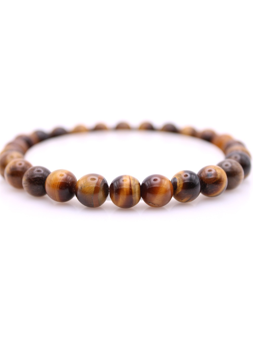 Tiger Eye Beaded Stretch Bracelet - Brown